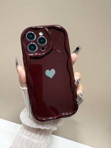Minimalistyczne, luksusowe etui na telefon w kształcie serca w kolorze czerwonego wina, kompatybilne z modelami 16 Pro Max/16/16 Pro/16 Plus/15/15 Pro Max/15 Pro/15 Plus/11/12/13/14 Pro Max/XS/XR/11 Pro/11 Pro Max/12 Pro/12 Pro Max/13 Pro/13 Pro Max/7 Plus/14 Pro/14 Pro Max/14 Plus, miękkie etui ochronne, kreatywny design dla kobiet - Wielokolorowe - Zobacz 4