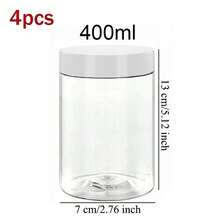 4 piezas Frascos de almacenamiento de plástico de 2.8 pulgadas/7 cm de diámetro con tapas, contenedores para pigmentos de pintura, tarros para cremas/máscaras, botellas para crema para los ojos/crema facial, envases cosméticos de tamaño de prueba transparentes de PET