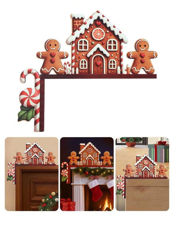 Christmas Door Corner Decor, Christmas Door Topper, Wooden Gingerbread Man Door Frame Decor, Christmas Door Hanger, Christmas Decoration, Christmas Decorations For Home, Christmas Door Decoration, Christmas Home Decor, Room Decor, Wall Decor, Door Hanging Ornament, Gifts For Homeowners, Merry Christmas Gifts, Decor, Xmas Gifts, Christmas Gifts, 2026 New Year Decor Winter Christmas Decorations Home Christmas Gifts Christmas Decor