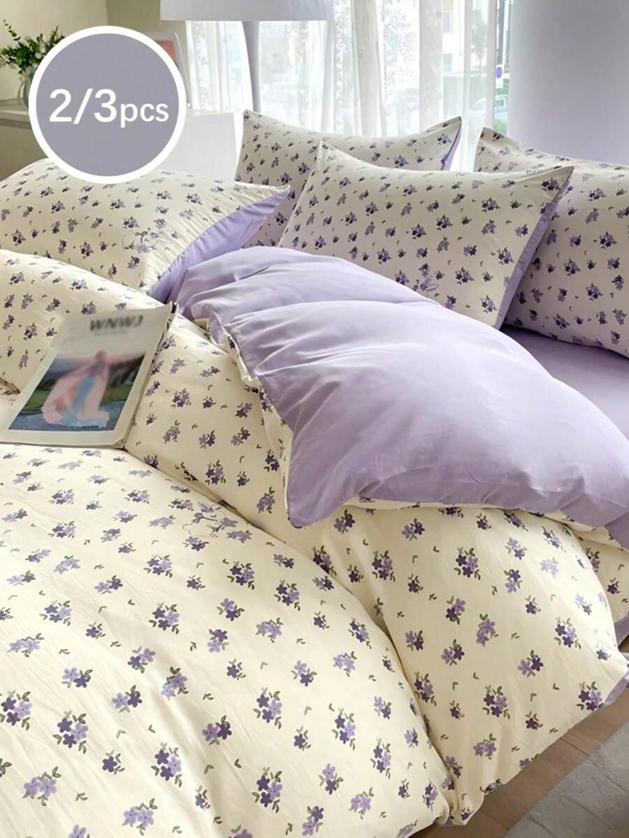 Brushed Microfiber White Boho Pattern Printed Bedding Duvet Cover Set, Includes Duvet Cover + Pillowcase, Dorm Bedding Back To School Bedding - White - View 1