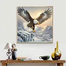 1pc 5D Diamond Painting Kit, Round Acrylic Diamond Art Embroidery Set, DIY Craft For Beginners, Home Wall Decor Gift, Unframed - 彩色 - 查看 2