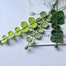 2 件/6 件/10 件手工人造编织桉树叶，创意钩针编织桉树叶，手工编织叶子，花束装饰叶子，编织叶子 - 彩色 - 查看 12