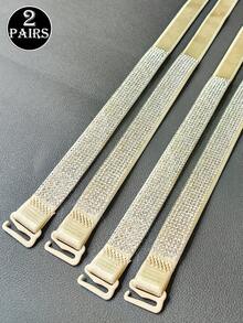 1/2 Cặp Áo ngực có dây đeo vai có thể tháo rời đính đá Rhinestone nhiều màu lấp lánh, quyến rũ dành cho nữ - Nhiều màu - Xem 12