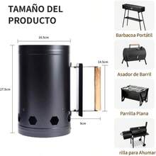 Arrancador de Chimenea BBQ Acero Inoxidable, Parrilla de Carbn para Cocinar al Aire Libre Puede Encender Fogatas Rpidamente, para Parrilla de Carbn y Barbacoas - inicial - Ver 6