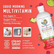 MaryRuth Organics Liquid Morning Multivitamin Essentials+ | Vitamin A C D E B6 B12 Biotin Zinc, Mens Womens Multivitamin, Immune Support, Beauty | Sugar Free | Vitamins For Ages 1+ | Vegan | 32 Fl Oz - Flavor NameA - 查看 8