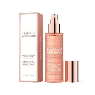 FOREO SUPERCHARGED Barrier Restoring Essence Mist, 37 Fl Oz - Collagen Boosting Spray Moisturiser - Collagen Peptides, Niacinamide, Centella Asiatica, Panthenol - Face Mist For All Skin Types