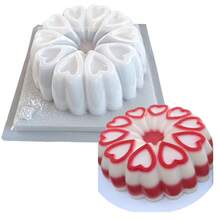 Kit de 6 Moldes para Gelatina de Diferentes Diseños Creativos de Roscas (Rosca de Corazones, Rosca de Nudos, Rosca, Rehilete, Panal y Acordeón) Reutilizables y Fáciles de Desmoldar. - Blanco - Ver 3
