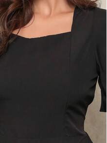 Women's Short Sleeve Princess Elegant Midi Dress - Therefore - View 3