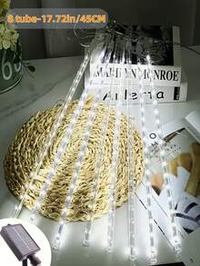 Outdoor Christmas Lights Meteor Shower Lights 8 Tubes 192/288LED Snow Falling Rain Drop Light -IP65 Waterproof, Dripping Icicle String Light For Christmas Tree Decorations Xmas Wedding Party, Blue,Multicolor,Warm White,White - Solar Led String Light - View 18