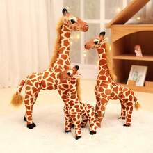1个可爱逼真的长颈鹿毛绒玩具，柔软毛绒长颈鹿玩偶，小鹿摆件，拍照道具，儿童玩偶，桌面装饰，生日/圣诞节/情人节/复活节礼物 - 彩色 - 查看 7