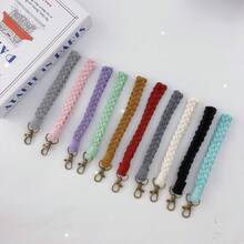 1 pieza Llavero hecho a mano de estilo bohemio y colorido, llavero de coche, dije para bolso, pulsera, ideas de regalo de Navidad, accesorios para bolsos, cordones con soporte para identificación, accesorios para automóvil, dijes para bolsos