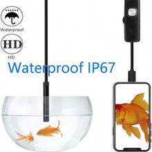 6pcs 5.5mm 3-In-1 Waterproof Adjustable Soft Cable Mini Endoscope Camera With 6 LEDs, Suitable For Android, Type-C, USB, PC, Inspection, Car, Plumbing, Industrial