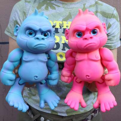3D Printed Angry Gorilla Figurine, Posable Statue Doll, Halloween, Christmas Gift, Suitable For Any Occasion, 3D Printed Animal, Party Gathering Gift, Halloween, Thanksgiving Gift
