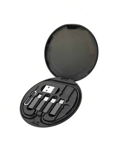 Gesen USB 适配器套件，带多根充电线、手机支架、手机收纳盒 - 兼容 IOS、Android、Type-C，兼容 、Android、相机、MP3 通用适配器