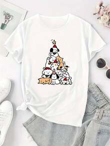 Happy New Year 2025! Women'S  Round-Neck Short-Sleeve T-Shirt with a Simple And Casual Sporty Design, Perfect for Comfortable Summer Wear During The Holidays.