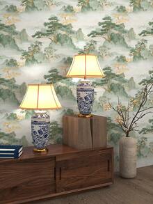 1 Roll 1m/3m/5m Vintage Mountain, Tree, Natural Landscape Chinese Landscape Style Wallpaper, Removable And Self-Adhesive Contact Paper, Vinyl Wallpaper, DIY Home Decor, Room Background, Bedroom, Kitchen, Living Room, Bathroom, Cabinet, Table & Chair, Furniture Renewal Cover - Multicolor - View 7