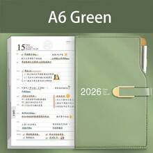 1 Stück 2026 Planungsbuch A5/A6 Terminplaner Kalenderbuch Tagesnotizblock (2026.01-2026.12)