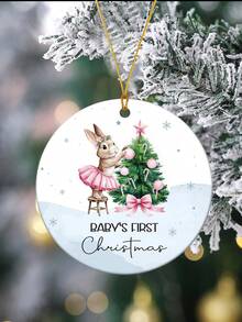 La primera Navidad del bebé 2025, un oso durmiendo en la luna, decoración acrílica, decoraciones navideñas para el hogar, regalo para padres primerizos, adorno navideño, decoración colgante para el árbol de Navidad, regalos acrílicos para nuevos padres