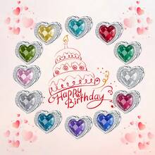 镀银吊坠爱心十二个月生日石锆石珠吊坠球适用于手链DIY女士珠宝诞生石吊坠 - 垂坠珠配方晶锆石 - 生日快乐母亲节珠宝 - 彩色 - 查看 2