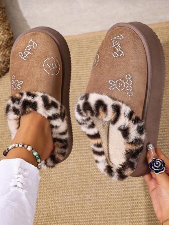 毛绒衬里拖鞋，软底保暖鞋，秋冬黄色鞋子，防滑一脚蹬毛绒衬里拖鞋，防滑保暖