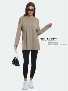 TELALEO 4 Packs Women's Long Sleeve Crewneck Shirts Oversized Long Sleeve T Shirts Crewneck Basic Casual Fall Winter Tops Workout Fashion Y2K Clothes - Multicolor - View 3