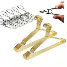 10个防滑裙架/连衣裙架，金属衣架收纳架，节省衣柜空间