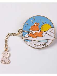 1/6 件可爱兔子胸针，卡通动物徽章，珐琅刺猬/狗装饰配件圣诞礼物 - 彩色 - 查看 13