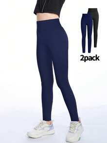 2 Quần tập yoga co giãn thường ngày cho bé gái Quần dài cưỡi ngựa cho bé gái (YY289) - Màu xanh hải quân - Xem 5