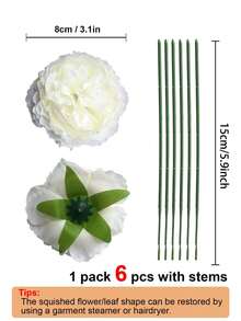 6/12/30pcs Artificial Peony Flower Wedding Party Decoration, Cake Decoration, Home Living Room Table Centerpiece, Fake Plants, Autumn Decoration, Room, Desk, Garden Decoration, Christmas Decoration, Room Decoration Supplies, Valentine's Day Gifts, Birthday Gifts, Graduation Gifts