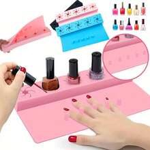 5-Flaschen Nagellackhalter, Silikon Material mit Fingerführung und Kippschutz-Design, rutschfester Boden, geruchlos - perfektes Geschenk für Frauen, Maniküre-Profis, Anfänger (3 Farben), Maniküre-Zubehör, hochwertiges Material