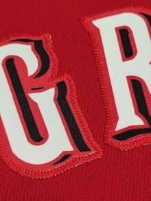 KTYSDE Men's #30 Red Baseball Jersey, Cincinnati Letter Embroidery Loose V-Neck Short Sleeve Button Cardigan Sports Top, Suitable For Casual Daily Wear, Streetwear, Baseball, Golf Training, Fan Gift, Unisex - 紅色 - 查看 4