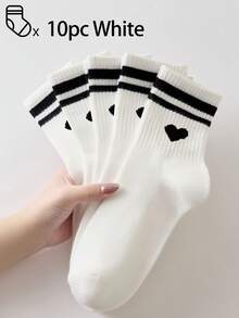 40/30/24/20/10/8/6/4/2 Stücke Unisex bequeme Sportsocken, geeignet für Training/Herbst/Winter, Damen Langsocken, antibakteriell, Schwarz/Weiß Farbe - Verschiedenfarbig - Übersicht 16