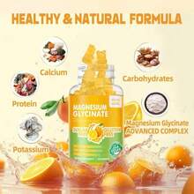 Magnesium Glycinate Gummies 1000mg - Sugar Free Magnesium Potassium Supplement With Vitamin D, B6, CoQ10 For Calm Mood &Amp; Sleep Support - 180 Mango Pineapple - Flavor NameE - 查看 2
