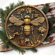 8x8 Aluminum Bee Pattern Sign - Attractive Wall Art Decor - Durable & Stylish For Home Office, Farmhouse Decor  Room Decoration - 多色 - 查看 7