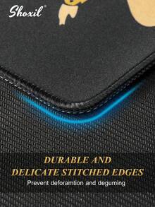 shoxil 1pc Suficalligraphy Mouse Pad, Arabic Pattern Mouse Mat, Waterproof Surface & Non-Slip Rubber Base With Stitched Edges Computer Mousepad, Gaming Mouse Mat For Laptop, Office & Home - Black - View 4