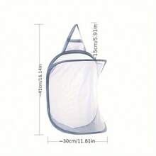 Foldable Hanging Laundry Basket - Collapsible Wall Mount Hamper Bag For Bathroom, Bedroom & Closet, Space Saving & Rental Friendly