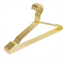 10 قطع شماعات تنورة/فستان مانعة للانزلاق، رف ملابس معدني لتنظيم خزانة الملابس، توفير المساحة (41.5*22*0.4سم) - الذهبي - مشاهدة 9