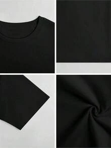 100% Baumwolle Y2K Locker geschnittenes Kurzarm-T-Shirt Unisex Lustiges Dirty Pun Fill Me Daddy Donut Freches Geschenk für Frauen T-Shirt Herren Rundhalsausschnitt Mod - Schwarz - Übersicht 5