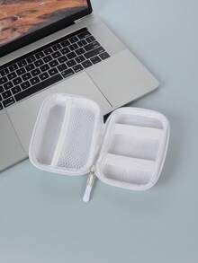 EVA Leather Earphone Case, Data Cable, Charger, USB Drive, USB Shield Hard Shell Protective Storage Box, Shock-Proof And Pressure-Resistant. PU Leather Candy Color Scratch-Resistant Portable Printer Storage Box. Small Camera Protective Case. Travel Essentials Charger Case Digital Camera Accessories Cable Organizer Electronic Organizer Storage Bag Waterproof For Travel For Tech For Women For Men - White - View 4