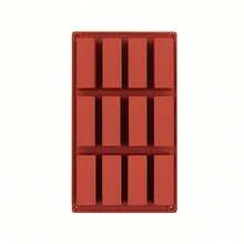 迷你面包盘硅胶烘焙模具适用于迷你面包蛋糕和面包、肉饼、玉米面包、布朗尼、松饼、矩形肥皂块、树脂环氧树脂 - 紅色 - 查看 12