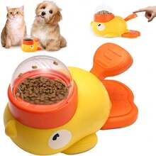 2-In-1 Dog Interactive Slow Feeder Bowls & Food Puzzle Toy, Duck-Shaped Dog TreatDispenser Anti-Gulping Bowl For Healthy Eating & LQ Training (Yellow) - 黃色 - 查看 10