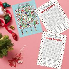 10Pcs Christmas Word Search, Fun Christmas Game, Printable Christmas Game, Christmas Family Game, Christmas Game Christmas Worksheet - Multicolor - View 2