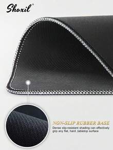 shoxil 1pc Suficalligraphy Mouse Pad, Arabic Pattern Mouse Mat, Waterproof Surface & Non-Slip Rubber Base With Stitched Edges Computer Mousepad, Gaming Mouse Mat For Laptop, Office & Home - Black - View 5