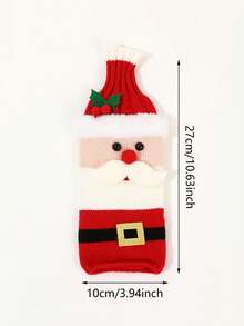 2pcs Knitted Santa & Snowman Wine Bottle Cover Set - Festive Christmas Decorations For Restaurant And Home Holiday Settings - Perfect Gift For Christmas