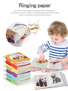 6pcs Newborn Early Education Cloth Books Set - 0-6 Months Baby Waterproof Tear-Resistant Cognitive Toys, 6 Themes Crinkle Paper Grab Training, Milestone Gift For Newborn, Christmas/Halloween/Thanksgiving Holiday Gift