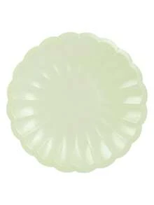 10 pièces Fournitures de fête vert clair à bord festonné. Assiettes en papier vert sauge, serviettes de cocktail, tasses, ensemble de vaisselle. paquets de fête pour mariage, baby shower, pique-nique, anniversaire, décorations