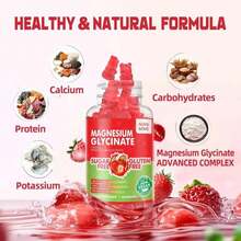 Magnesium Glycinate Gummies 1000mg - Sugar Free Magnesium Potassium Supplement With Vitamin D, B6, CoQ10 For Calm Mood &Amp; Sleep Support - 180 Mango Pineapple - Flavor NameG - View 2