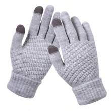 Women's And Men's Winter Ski Magic Gloves Warm Full-Finger Stretch Knitted Polyester Blend With Elastic Acrylic Mittens Jacquard Design For Touch Screen For Outdoor & Cycling