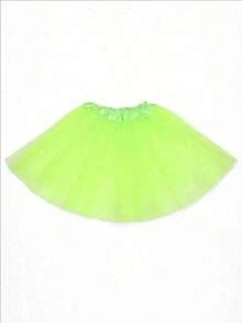 1pc Solid Color Casual Polyester Fiber (Polyester) Tutu Skirt, Suitable For All Seasons, 30cm Tutu Skirt, Non Adult Short Skirt, Small Waist Semi Transparent Stage Skirt, Ballet Skirt, Performance Dress, Macaron Color Fluffy Skirt, Princess Skirt, Breathable Mesh, Christmas Skirt, Half Body Skirt, Underskirt