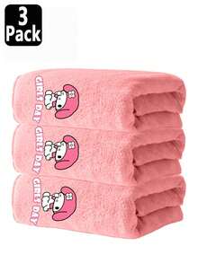 1pc/3pcs Cute Sanrio Character Heat Transfer Print Towel, Absorbent & Quick Dry, Suitable For Face, Hand Washing, Boys & Girls, Ideal For Bathroom, School, Kitchen, Holiday Gifts, Travel Outdoor, Best Gift For Kids, Towel Size: 34*75cm